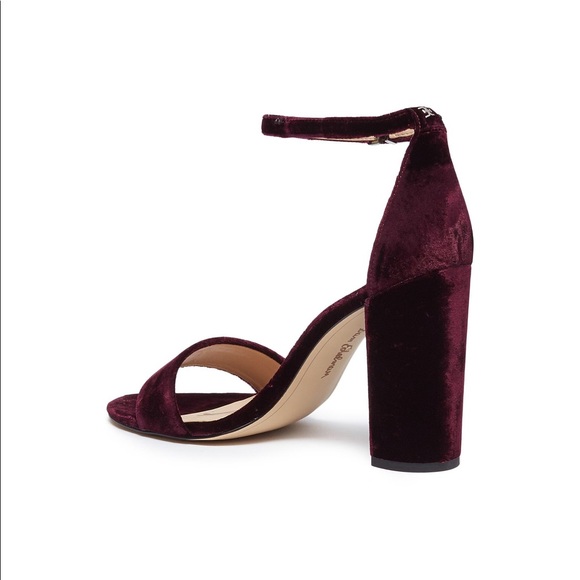 Sam Edelman Yaro raspberry wine velvet heels sz 7 - Picture 6 of 9